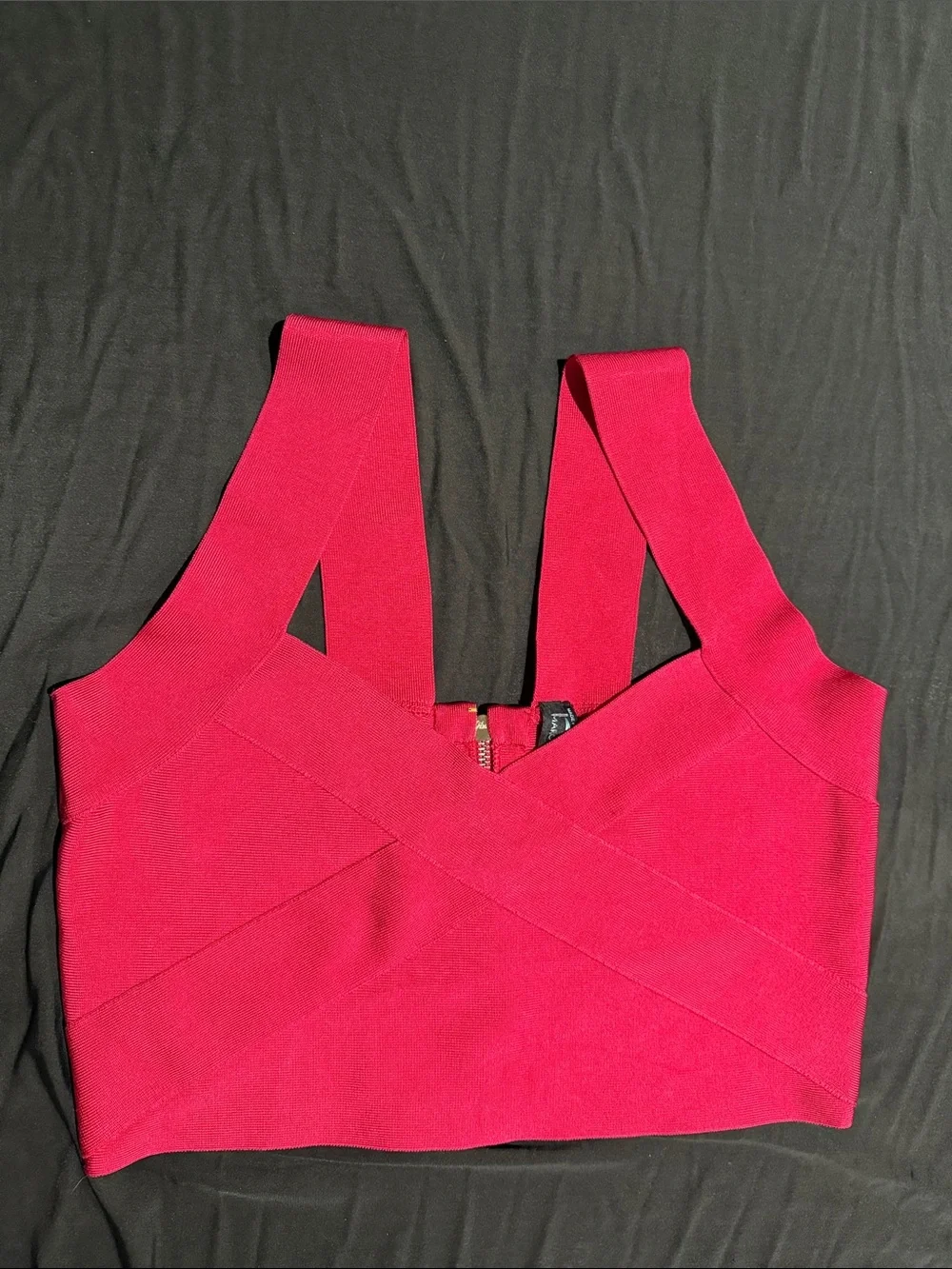 New Guess Marciano Hot Fuschia Pink Bandage Stretch Crop Top L